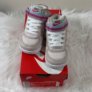 NIB Nike Baby Sneakers - White and Pink with Green Accents